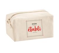 Trousse Multifonction Mon Etabli - Multi-Purpose Case - Idée Trousse Multifonction Cadeau Anniversaire Fête Original Famille Travail Départ Collègue Retraite Noël. - Gris&Rouge - 3