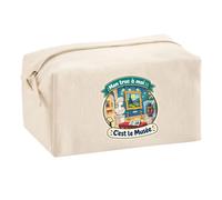 Trousse Multifonction Mon Truc à Moi : C'est Le Musée Mon Truc à Moi - Activité | Pochette Coton 2,5 L Zip Métal Forme Cubique | Toilette Maquillage École Câbles | Idée Cadeau Rentrée