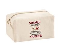 Trousse Multifonction Notaire Formidable | Pochette Coton 2,5 L Zip Métal Forme Cubique | Toilette Maquillage École Câbles | Idée Cadeau Étude Notariale Rentrée
