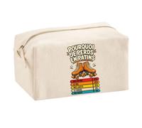 Trousse Multifonction Patin à roulettes Pourquoi Je perds | Pochette en Coton 2,5 L avec Zip Métal et Forme Cubique | Toilette Maquillage École Câbles
