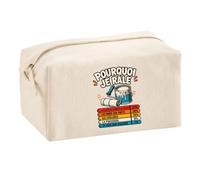 Trousse Multifonction Peintre en Batiment Pourquoi Je râle Femme | Pochette en Coton 2,5 L avec Zip Métal et Forme Cubique | Toilette Maquillage École Câbles
