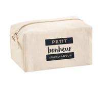 Trousse Multifonction Petit Bonheur Grand Amour - Multi-Purpose Case - Idée Trousse Multifonction Cadeau Anniversaire Fête Original Famille Travail Départ Collègue Retraite Noël. - Bleu&Marron - 4