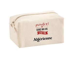 Trousse Multifonction Priorite N1 dans ma Vie C'est ma Algerienne - Multi-Purpose Case - Idée Trousse Multifonction Cadeau Anniversaire Fête Original Famille Travail Départ Collègue Retraite Noël.