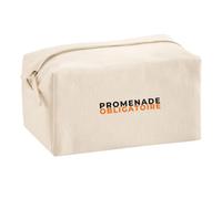 Trousse Multifonction Promenade Obligatoire - Multi-Purpose Case - Idée Trousse Multifonction Cadeau Anniversaire Fête Original Famille Travail Départ Collègue Retraite Noël. - Noir&Orange - 1