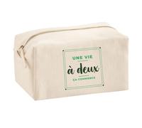 Trousse Multifonction Une Vie A Deux Ca Commence - Multi-Purpose Case - Idée Trousse Multifonction Cadeau Anniversaire Fête Original Famille Travail Départ Collègue Retraite Noël. - Vert&Vert - 3