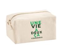 Trousse Multifonction Une Vie A Deux Ca Commence - Multi-Purpose Case - Idée Trousse Multifonction Cadeau Anniversaire Fête Original Famille Travail Départ Collègue Retraite Noël. - Vert&Vert - 1