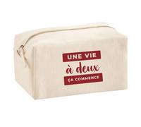 Trousse Multifonction Une Vie A Deux Ca Commence - Multi-Purpose Case - Idée Trousse Multifonction Cadeau Anniversaire Fête Original Famille Travail Départ Collègue Retraite Noël. - Bordeaux&Gris - 4