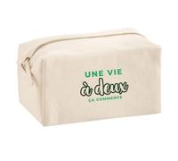 Trousse Multifonction Une Vie A Deux Ca Commence - Multi-Purpose Case - Idée Trousse Multifonction Cadeau Anniversaire Fête Original Famille Travail Départ Collègue Retraite Noël. - Vert&Vert - 2