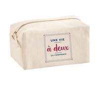 Trousse Multifonction Une Vie A Deux Ca Commence - Multi-Purpose Case - Idée Trousse Multifonction Cadeau Anniversaire Fête Original Famille Travail Départ Collègue Retraite Noël. - Bordeaux&Bleu - 3