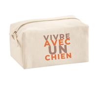 Trousse Multifonction Vivre avec Un Chien - Multi-Purpose Case - Idée Trousse Multifonction Cadeau Anniversaire Fête Original Famille Travail Départ Collègue Retraite Noël. - Rose&Corail - 1