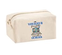 Trousse Multifonction Voyage Formidable | Pochette Coton 2,5 L Zip Métal Forme Cubique | Toilette Maquillage École Câbles | Idée Cadeau Rentrée