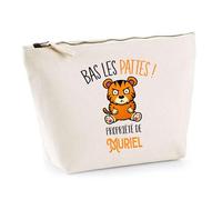 Trousse Muriel Bas Les Pattes Tigre | Idée Fête des mères Cadeau Travail Retraite Trousse Maquillage Toilette