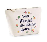 Trousse Muriel Elle Assure Grave ! | Pochette Maquillage Make-up Toilette Cadeau Fête des Mères Anniversaire Soeur Noël Tata Marraine
