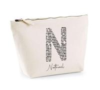 Trousse Nathaël Lettre Littérature | Pochette Toilette Maquillage | Idée Cadeau Prénom Livre Lecture Anniversaire Oncle Parrain Beau Papa Collègue Départ Retraite Noël