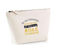 Trousse Ne Pas déranger dans ma tête Je Joue à la Boule lyonnaise | Pouch | Idée Pochette Toilette Maquillage Transport Cadeau Anniversaire Fête Original Famille Travail Départ Collègue Retraite