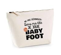Trousse Ne Pas déranger dans ma tête Je Joue au Baby Foot | Pouch | Idée Pochette Toilette Maquillage Transport Cadeau Anniversaire Fête Original Famille Travail Départ Collègue Retraite