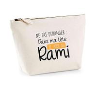 Trousse Ne Pas déranger dans ma tête Je Joue au rami | Pouch | Idée Pochette Toilette Maquillage Transport Cadeau Anniversaire Fête Original Famille Travail Départ Collègue Retraite