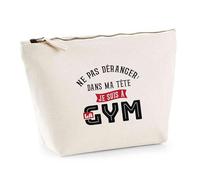 Trousse Ne Pas déranger dans ma tête Je suis à la Gym | Pouch | Idée Pochette Toilette Maquillage Transport Cadeau Anniversaire Fête Original Famille Travail Départ Collègue Retraite