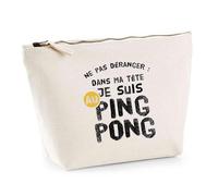 Trousse Ne Pas déranger dans ma tête Je suis au ping Pong | Pouch | Idée Pochette Toilette Maquillage Transport Cadeau Anniversaire Fête Original Famille Travail Départ Collègue Retraite