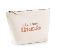 Trousse Née pour Etre Aimee - Pouch Case - Idée Trousse Rangement Cadeau Anniversaire Fête Original Famille Travail Départ Collègue Retraite Noël. - Marron&Terracotta - 2