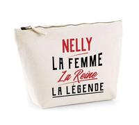 Trousse Nelly la Femme la Reine la Légende | Pochette Toilette Maquillage | Idée Cadeau Petite Amie Copine Maman Amour Humour Noël Anniversaire Fête des Mères