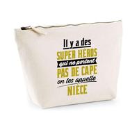 Trousse Nièce Super Héros | Pochette Toilette Maquillage | Idée Cadeau Nièce Humour Original Noël Anniversaire Famille Amour
