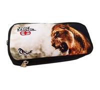 Trousse No Fear Lion 23 CM - 2 Cpt - Noir - Enfant - Mixte - Trousse - Zippée