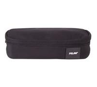 Trousse - Noir - Ovale - Avec compartiment - Scolaire - 20,5x9x5,5cm - Milan Noir