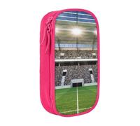 Trousse noire avec lumière de champ de football Satdium Stadium, rose | Trousse à crayons de grande capacité - Organiseur de papeterie - Trousse de maquillage pour étudiants, bureau, voyage