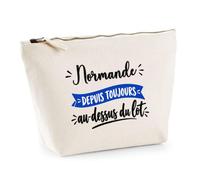 Trousse Normande Depuis Toujours au Dessus du Lot - Pouch Case - Idée Trousse Rangement Cadeau Anniversaire Fête Original Famille Travail Départ Collègue Retraite Noël.