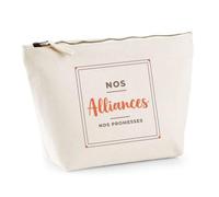 Trousse Nos Alliances Nos Promesses - Pouch Case - Idée Trousse Rangement Cadeau Anniversaire Fête Original Famille Travail Départ Collègue Retraite Noël. - Terracotta&Marron - 3