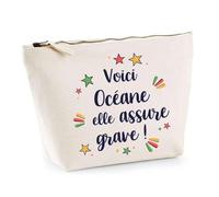 Trousse Océane Elle Assure Grave ! | Pochette Maquillage Make-up Toilette Cadeau Fête des Mères Anniversaire Soeur Noël Tata Marraine
