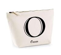 Trousse Oscar Lettre Chic | Pochette Toilette Maquillage | Idée Cadeau Prénom pour Cuisinier Barbecue Jardinage Oncle Parrain Beau Papa Collègue Départ Retraite Noël