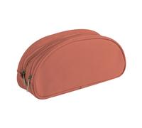 Trousse ovale 2 compartiments Clairefontaine Textile Orange 22x8x10 cm