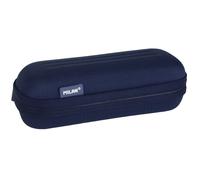 Trousse - Scolaire - Bleu marine - Ovale - Rigide - Résistante - 20x9x6,7cm Bleu