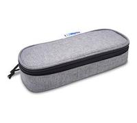 Trousse ovale Waytex 931161 grande contenance semi rigide scolaire, bureau, cosmétiques Couleur Grise Gris chiné G