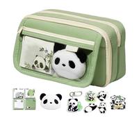 Trousse panda mignon - Support à outils pour étudiant | Grande pochette de rangement | Système de rangement de papeterie de qualité supérieure, ensemble d'accessoires d'écriture créative avancée pour