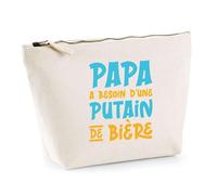 Trousse Papa a Besoin d’Un Bière | Pochette Toilette Maquillage | Idée Cadeau Père Humour Original Noël Anniversaire Fête des Pères Famille Amour Naissance Retraite