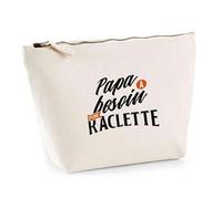 Trousse Papa a Besoin d’Une raclette | Pouch | Idée Pochette Toilette Maquillage Transport Cadeau Anniversaire Fête Original Famille Travail Départ Collègue Retraite