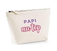 Trousse Papi au Top - Pouch Case - Idée Trousse Rangement Cadeau Anniversaire Fête Original Famille Travail Départ Collègue Retraite Noël. - Violet&Rose - 2