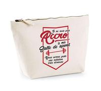 Trousse Pas Accro à ma Salle de Sport | Pochette Toilette Maquillage | Idée Cadeau Sport Gym Humour Musculation Original Drôle Fitness Unique Entraînement