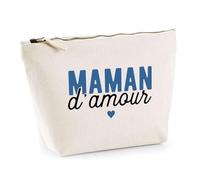 Trousse Pas Cher Maman d'amour | Pochette Toilette Maquillage | Idée Cadeau Maman Humour Original Noël Anniversaire Fête des Mères Famille Amour Naissance Retraite