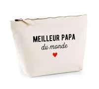 Trousse Pas Cher Meilleur Papa du Monde | Pochette Toilette Maquillage | Idée Cadeau Père Humour Original Noël Anniversaire Fête des Pères Famille Amour Naissance Retraite