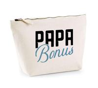 Trousse Pas Cher Papa Bonus | Pochette Toilette Maquillage | Idée Cadeau Beau Père Humour Original Noël Anniversaire Famille Amour Fête des Pères