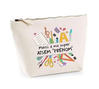 Trousse Personnalisable Merci Super ATSEM | Pochette Originale Cadeau Remerciement fin d'Années Cadeau Atsem Maternelle Cadeau Professeur Institutrice Prof Noël