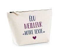 Trousse Personnalisable | Pochette Toilette Maquillage Fourre Tout à Personnaliser - Idée Cadeau Collègue Ami(e) Pot de départ Retraite Fête des Mères Pères (Elu Meilleur)