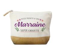 Trousse Petite Pochette d’Une Marraine Super Chouette - Idée Cadeau Marraine Adorée
