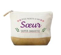 Trousse Petite Pochette d’Une Sœur Super Chouette - Cadeau Original pour Sœur Adorable
