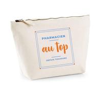 Trousse Pharmacien au Top Depuis Toujours - Pouch Case - Idée Trousse Rangement Cadeau Anniversaire Fête Original Famille Travail Départ Collègue Retraite Noël. - Bleu&Orange - 3
