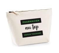Trousse Pharmacien au Top Depuis Toujours - Pouch Case - Idée Trousse Rangement Cadeau Anniversaire Fête Original Famille Travail Départ Collègue Retraite Noël. - Noir&Vert - 4